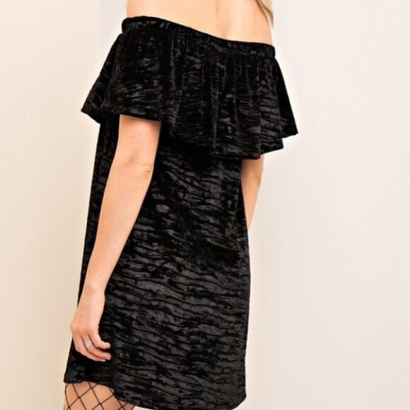 HOLIDAY PARTY Velvet Dress - Black - Picture 2 of 4